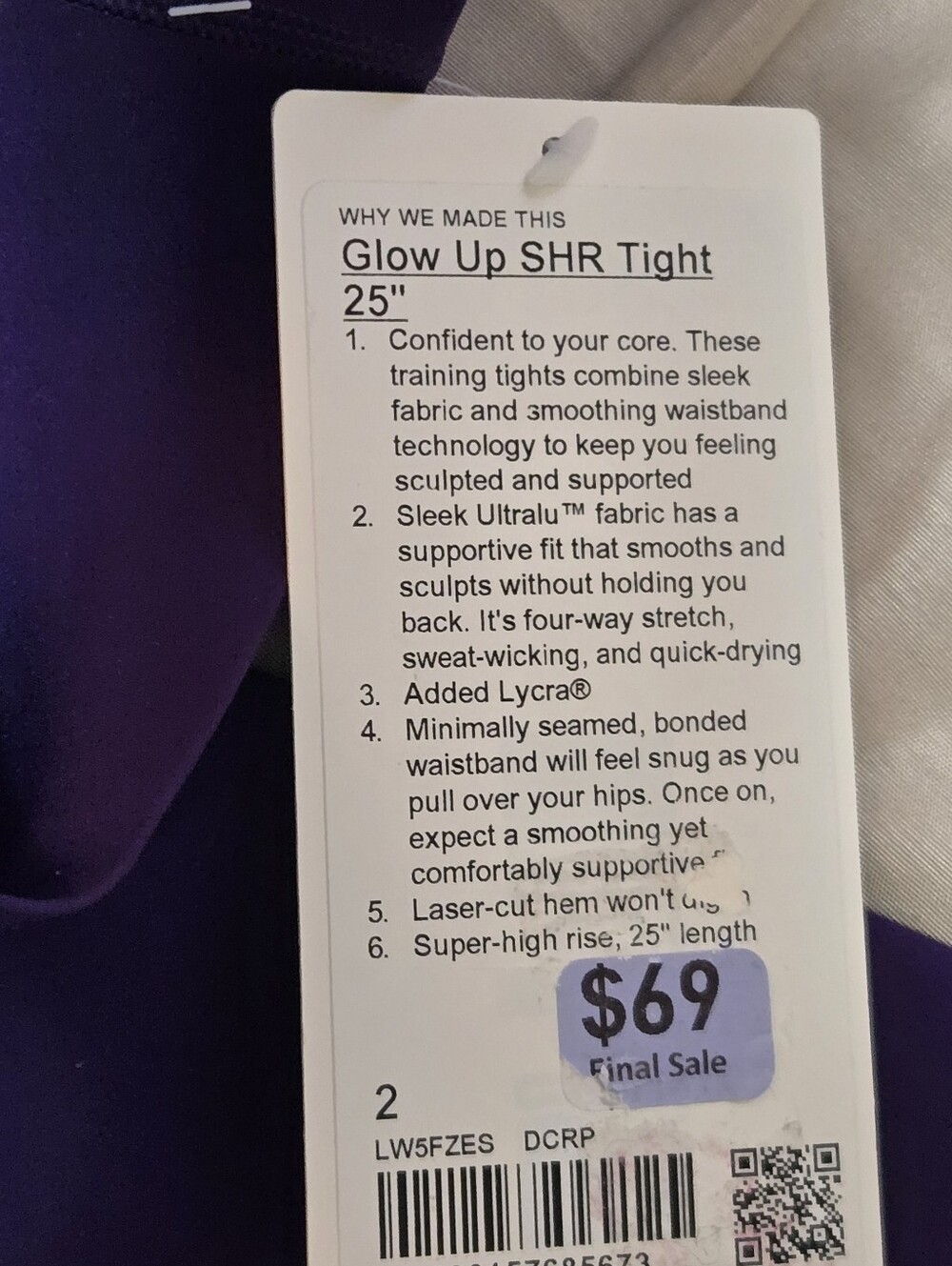 lululemon athletica High-Rise Purple Leggings - Picture 5 of 6